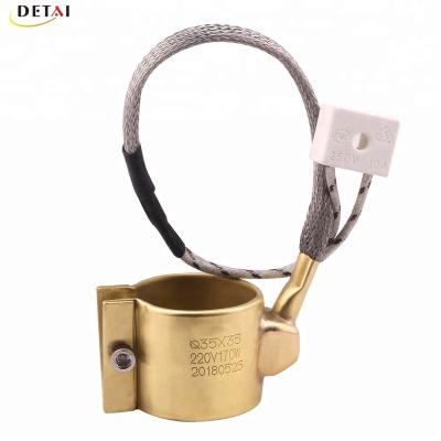 China Hotels 220v 170w Electric Extruder Band Heater 35x35mm Brass Band Heater For Injection Molding Machine for sale