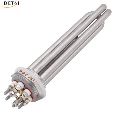 China Horizontal 208v 3000w 3 Phase Stainless Steel Heating Element Electric Tubular Heater Element For Boiler Heater for sale