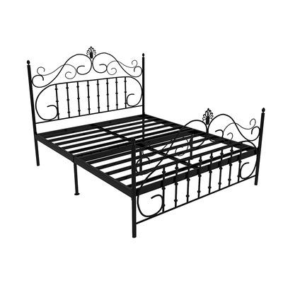 China New Style Nordic Style Durable Wrought Iron Double Bed European Style Children's Wrought Iron Bed Modern Minimalist Single Bed 1.2 1.5 1.8m for sale