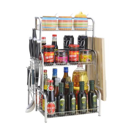 China Sustainable Kitchen Countertop Storage Organizer Shelf Holder Spice Rack for sale