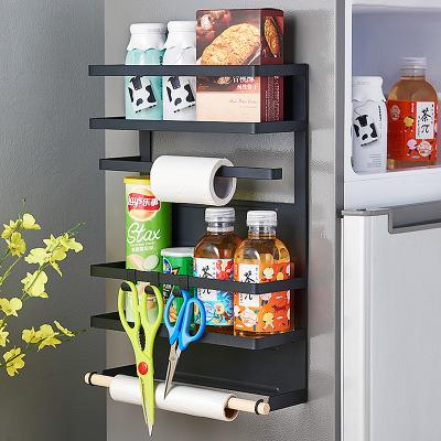 China Household Contemporary Modern Wall Mounted Magnetic Kitchen Multifunctional Shelf Refrigerator Storage for sale