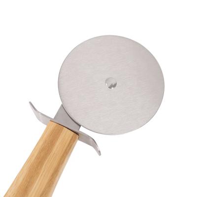 China Mordern Kitchen Baking Tools Stainless Steel Wheel Pizza Cutter Single Elbow Roller Lace Pizza Cutter for sale