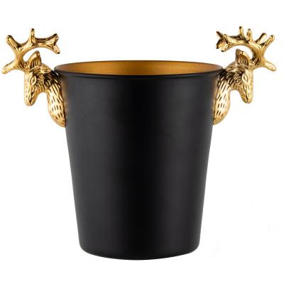 China Sustainable Multiple Colors Black Gold Small Antlers Ice Bucket Modern Ice Bucket Wine for sale