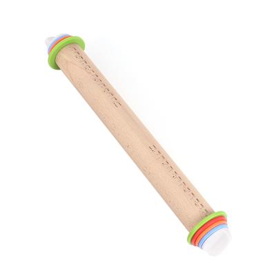 China Wholesale Viable High Quality Bakeware Custom Adjustable Wooden Cake Rolling Pin For Baking for sale