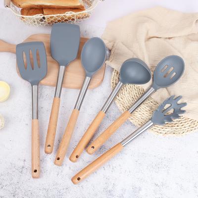 China Amazon Sustainable Best Selling Silicone Household Kitchen Utensil Set Cookware 8 Pcs Silicon Cookware Set for sale