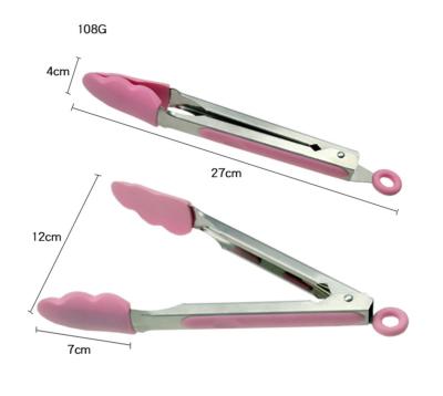 China 2021 New Arrivals Minimalist Stainless Steel Barbecue Grill Tongs Kitchen Food Clips Silicone Tongs for sale