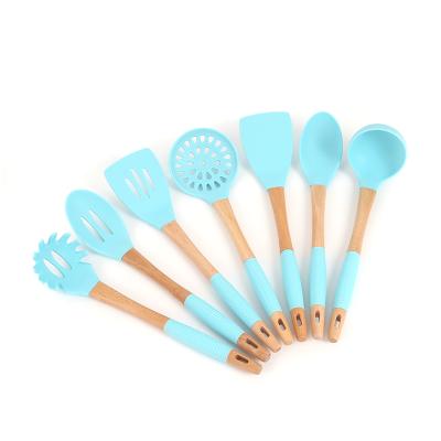 China Top Quality Minimalist Kitchen Cooking Tool Silicone Cooking and Cookware Set with 7pcs for sale