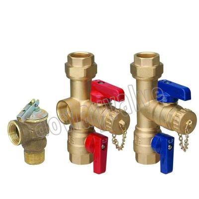 China Tankless Water Heater Service Valve Bathroom Kit with Pressure Relief Valve for sale