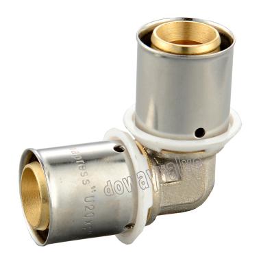 China Copper Brass 90 Degree Elbow Press Fitting For PEX Pipe DW578 for sale