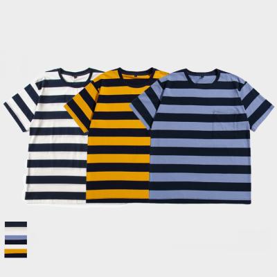 China Wholesale anti-shrink horizontal striped short sleeve overseas t-shirts without brand for sale