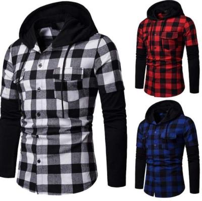 China Wholesale Breathable Hooded Plaid Made China Long Sleeve Man Casual Shirt for sale