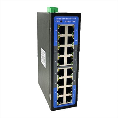 China IDM-7116 16 port 100M Industrial Ethernet Switch 3.2G for sale