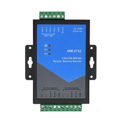 China Industrial Category 2 RS485/422 Port Serial Device IDM-5732 2 Channel 485 Server To Ethernet\IP TCP Din Guide Rail Installation IDM-5732 for sale