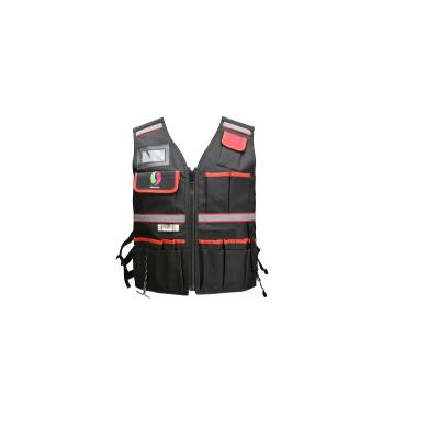 China Durable Mulit-purpose Plumbers 600d Polyester Vest Chest Work Tool Vest With Open Mouth for sale