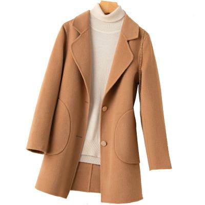 China Other 100% Pure Wool Lady Winter Solid Woolen Coat for sale