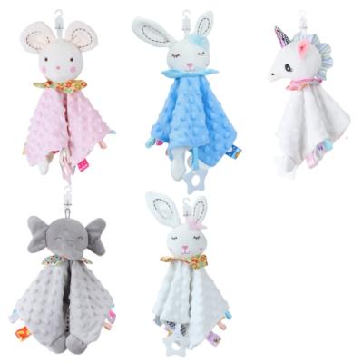 China Wholesale Custom Soft Stuffed And Plush Baby Toy Animal Security Blanket Soothe Mood Teething Cozy Toy for sale