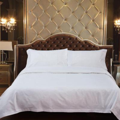 China Hotel Disposable Textile 4 Pieces 60*40S Luxury White Hotel Cotton Bedding Set Sheet Linen for sale