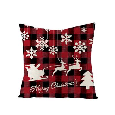 China PORTABLE Christmas Cushion Cover 45*45 Pillow Case Sofa Cotton Canvas Covers Home Decor Pillow Cases for sale