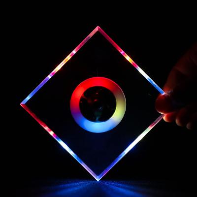 China Modern Acrylic Multicolor Infinity Tunnel LED Drink Coaster Square LED Acrylic Coaster for sale