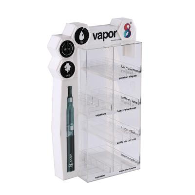 China Hottest Selling White Acrylic Ecig Display Stands Vapor Display Rack Counter Display Stands Vapor Display Rack for sale