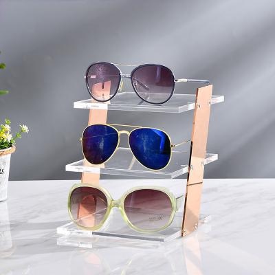 China 3 Pairs Acrylic Sunglasses Holder 3 Pairs Acrylic Mirror Sunglasses Holder Acrylic Sunglass Holder for sale