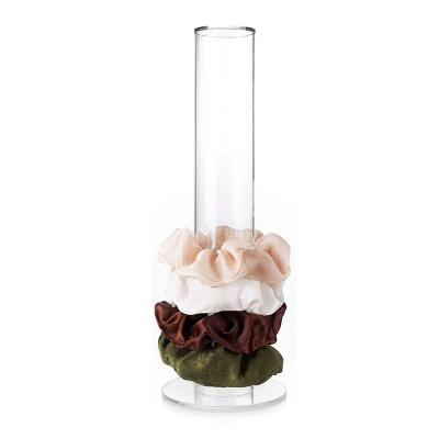 China Clear Scrunchie Tower Hair Tie Accessories Organizer Holds Acrylic Scrunchie Holder Stand Cheap Girls Scrunchie Rack Price Factory Directly for sale