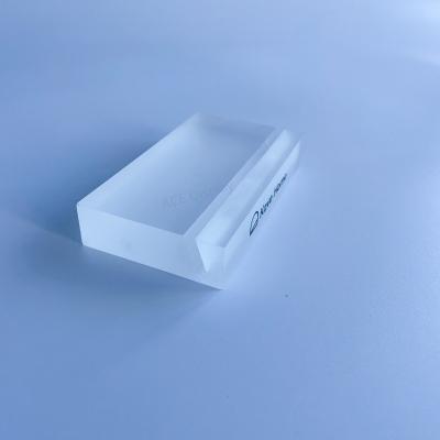 China Acrylic Card Holder Solid Blocks Small Matt Acrylic Card Holder Solid Blocks Frosted Acrylic Block With Slot for sale