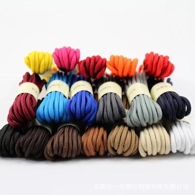 China Round Solid 21 Color Classic Lace Sneakers Laces Round Polyester Shoe Laces Boots Laces for sale