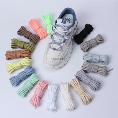 China Around 2021 Classic Solid Round Polyester Laces Sports Martin Boot Lace Sneaker Shoe Laces Strings for sale