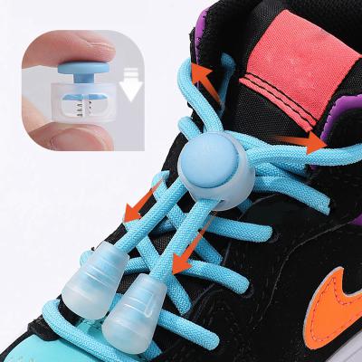 China Around No Tie Laces Break Locking Without Ties Lazy Round Lace Shoe Laces Elastic Laces for sale