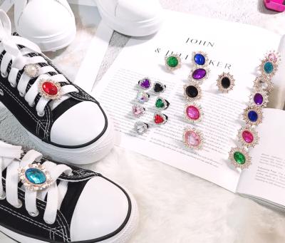 China 1PCS Shoe Buckle Shoes Accessories Bead Shiny Rhinestones Kids Women Love Shoe Charms Design Shiny Rhinestones Buckle Laces Decoration for sale