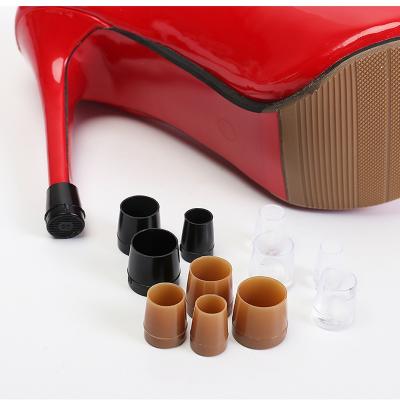 China PVC 1 Pair Women's Round Non-slip Wearable Shockproof Material Shockproof High Heels Cover TPU Heel Protector Heel Muffler Cover Device for sale