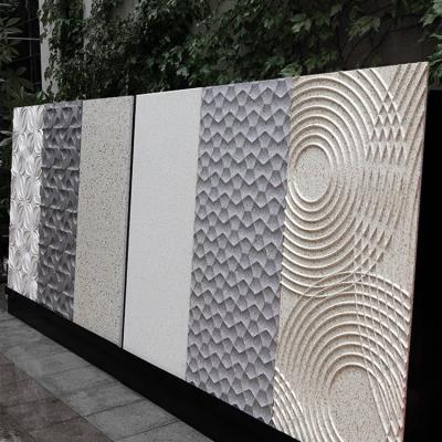 China Modern 3D CNC Carving Relievo Board Sample Board Design Relief Engraving Terrazzo Floor Artificial Stone Tiles for sale