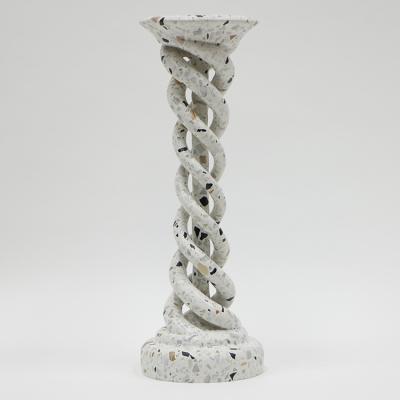 China Europe White Structure Hollow Terrazzo Stone Column Crafts for sale