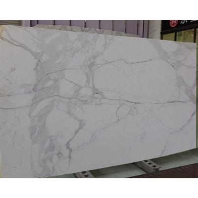 China Real Bathroom Sand Craft Modern White Artificial Stone Flooring Tiles Non Slip Statuary Marble Slab for sale