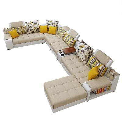 China Hot Selling European(Height)Adjustable Corner Sofa For Living Room U Shape Luxury Sofa Set Modern Chaise Lounge 7 Seater Sectional Sofa for sale