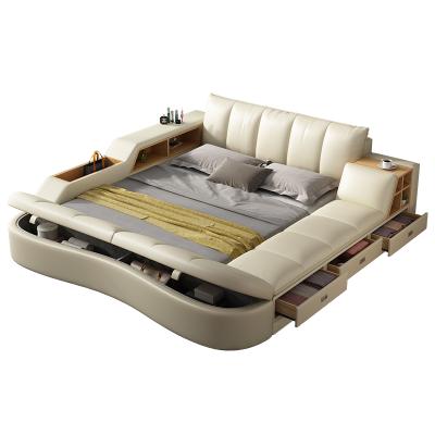 China Hot Sale Leather Bed (Size) Doubles Bedroom Furniture Set Adjustable Modern Mattress For Bedroom for sale