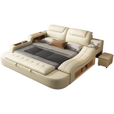 China 2020 Hot Sale Adjustable Modern Leather King Size (Double Size) Massage Bed For Bedroom for sale