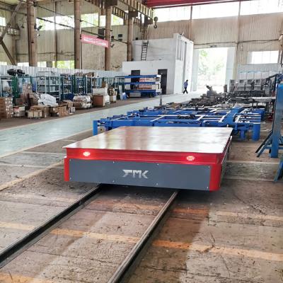 China Battery Powered 10 Tons Rail Transfer Cart For Steel Pipe Handling for sale