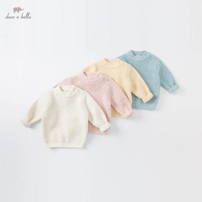 China DB19144 baby winter baby casual unisex christmas sweater dave solid knitted boys girls kids fashion toddler boutique tops for sale