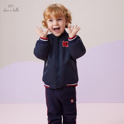 China DBX19553 dave bella winter baby boys regular fashion cartoon letter padded coat kids boy tops toddler infant outerwear for sale