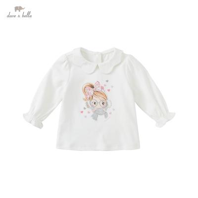 China DBJ18251 cute dave de bella cartoon print T-shirt kids casual autumn babies tops kids girl fashion tees for sale