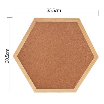 China Self Adhesive Hexagon Cork Board With Push Pin Custom Size Bulletin Boards Message Board for sale