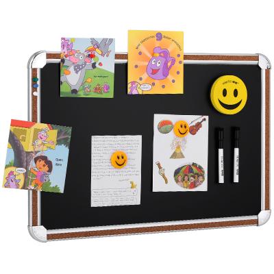 China Universal Cork Strip Inset Silver Aluminum Frame Magnetic Board for School 30x40cm for sale