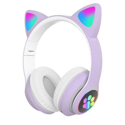 China Cute Gift Game KD01 Kids Earphone Comfortable Wearing Portable Worn Wireless Earphone Children Unicorn Ear Headphone Girlfriend New Years for sale