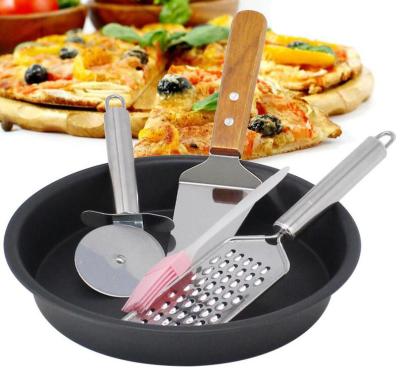 China 6/8/9/10 Inch Round Steel Non-Stick Sustainable Pan Deep Dish Tray Carbon Tool Non-stick Pizza Baking Tool Pan Pattern for sale