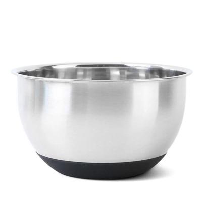 China Adeeing Sustainable Stainless Steel Mixing Bowl With Ergonomic Non-slip Silicone Base Professional Kitchen Tableware for sale