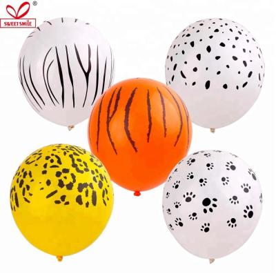 China Festival Party Birthday Wedding Floral Printing Decoration 12 Inch Transparent Latex Balloon for sale