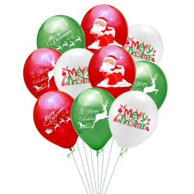 China 2021 New 12 Inch Latex Christmas Balloon Merry Christmas Moose Indoor Outdoor Happy New Year Party Holiday Decoration for sale