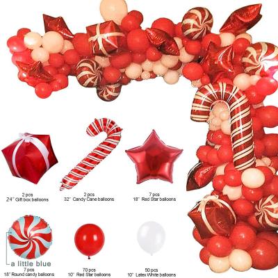 China 2021 New Product Christmas Foil Balloon Christmas Decoration Set Arch Garland Party Supplies Christmas Party Balloon String Decoration for sale